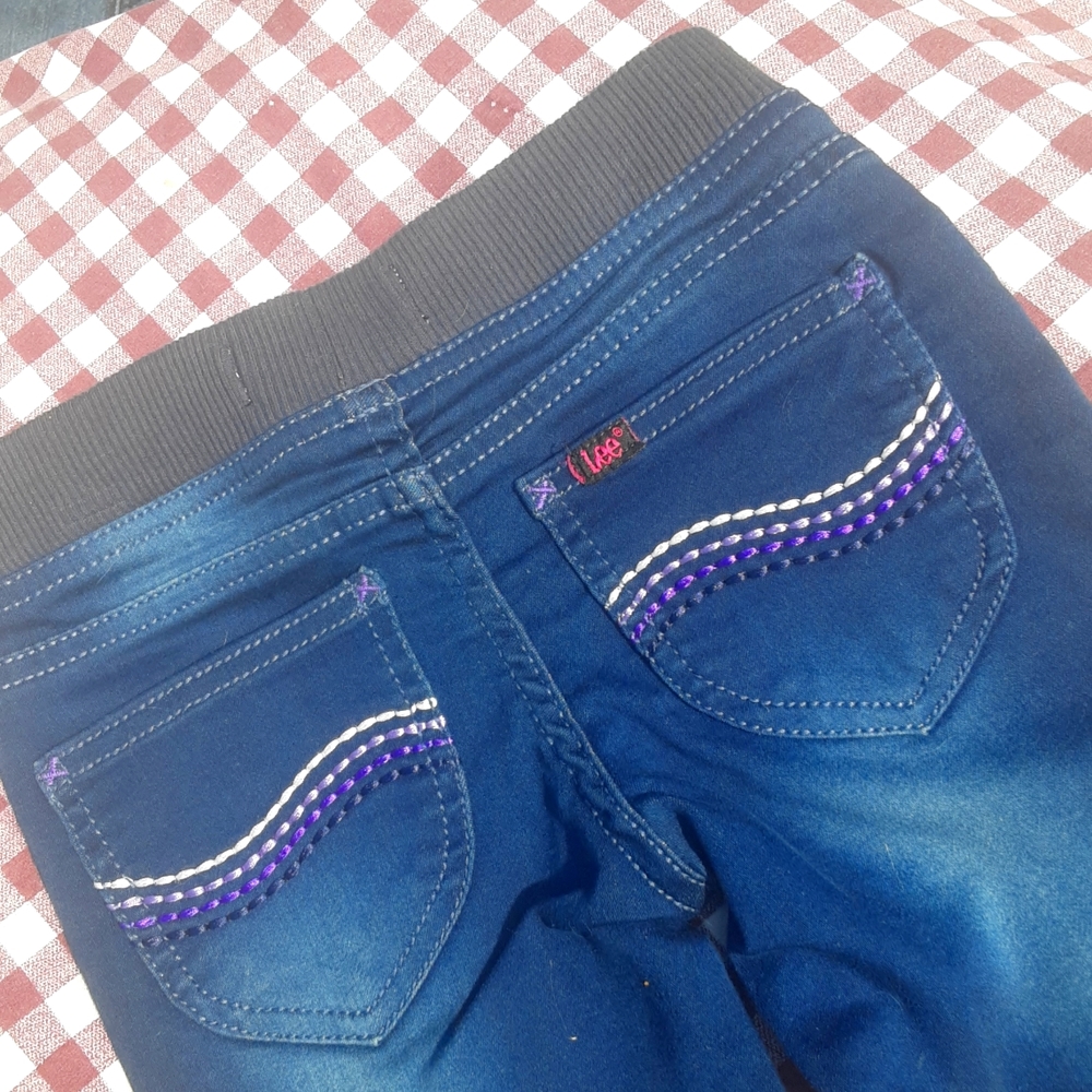 🍀3/15 Lee Girls blue Jeans Size 5T - Picture 2 of 5